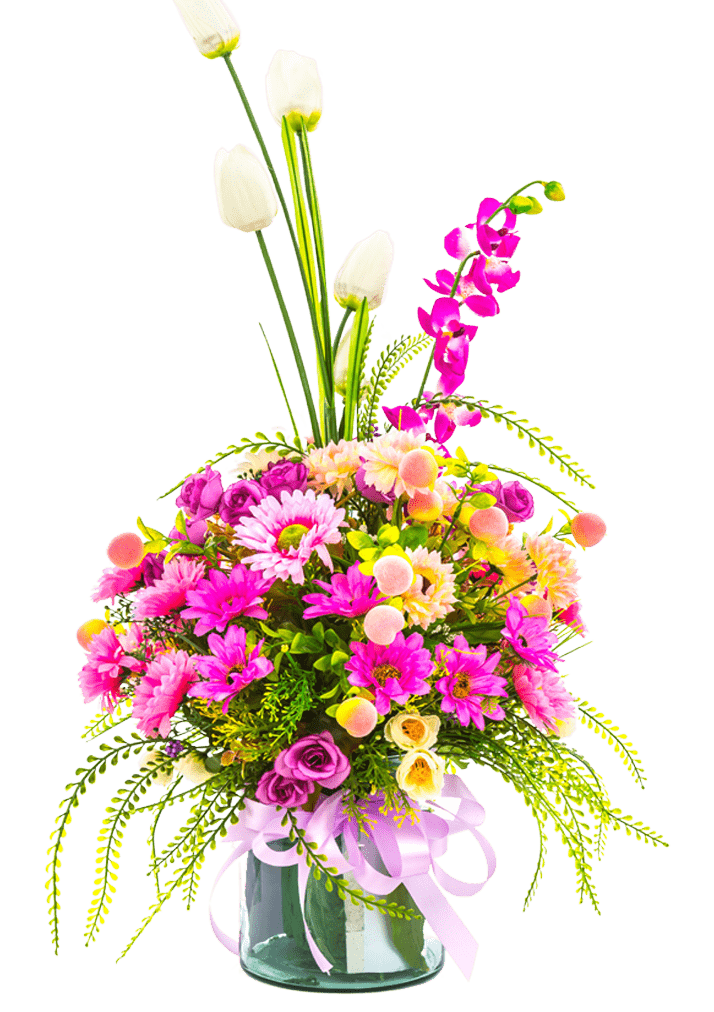 flower-vase-with-vibrant-color-of-flowers