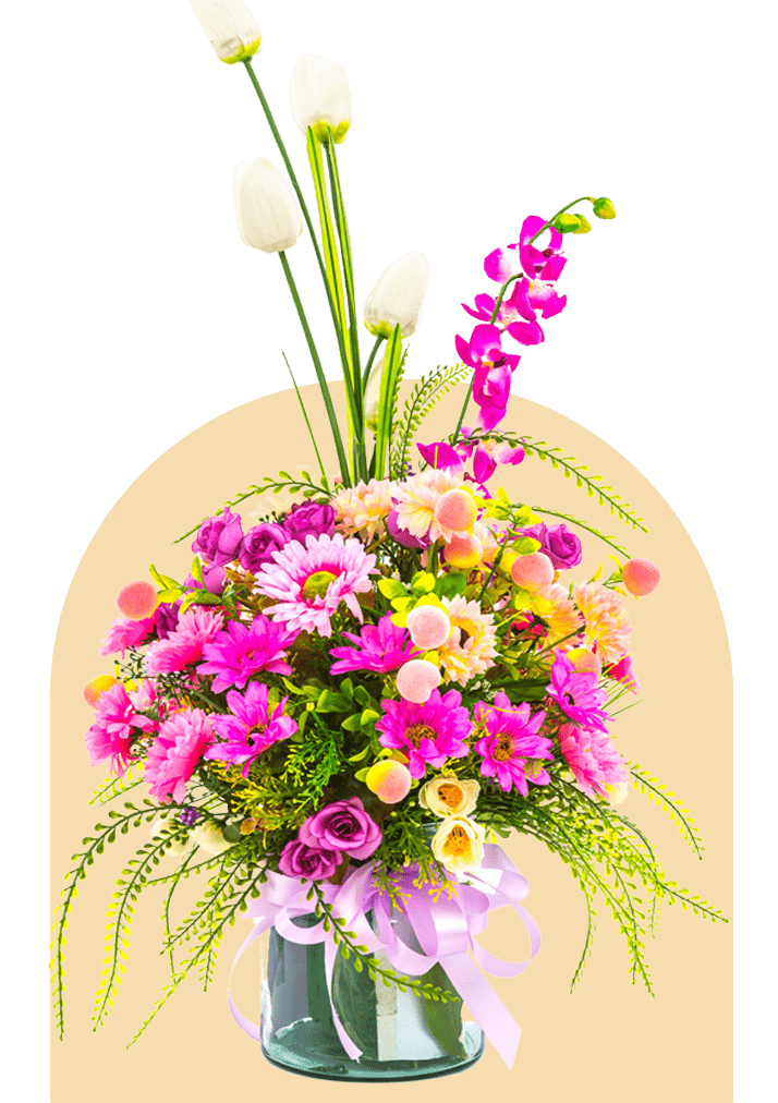 flower-vase-with-vibrant-color-flower