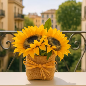 Artificial Lucky Sunflower pot
